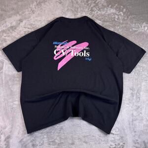 Vintage 90s Microsoft CV/Tools Intel T-Shirt XL Made in USA Jerzees Black